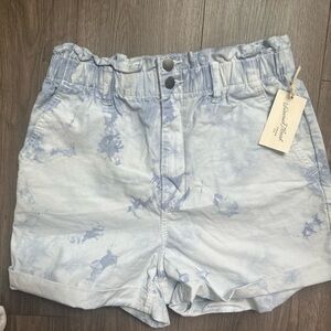 Universal Thread Light Blue Tie-Dye High Waist Shorts